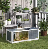Terrarium Tortue Terrestre 120 cm en Bois, 2 Niches