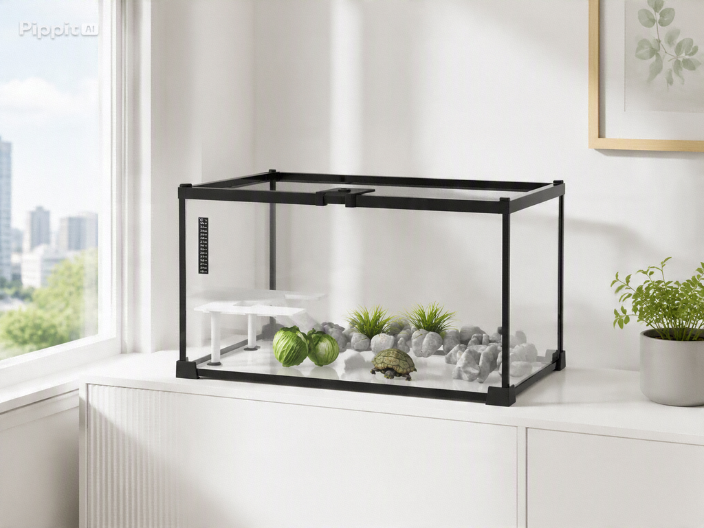 Terrarium en Verre Trempé Multi-Habitat avec Thermomètre – 50x30x25 cm