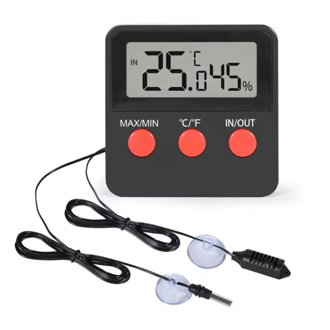 Thermomètre Hygromètre Digital pour Terrarium – Sonde Externe, Double Capteur