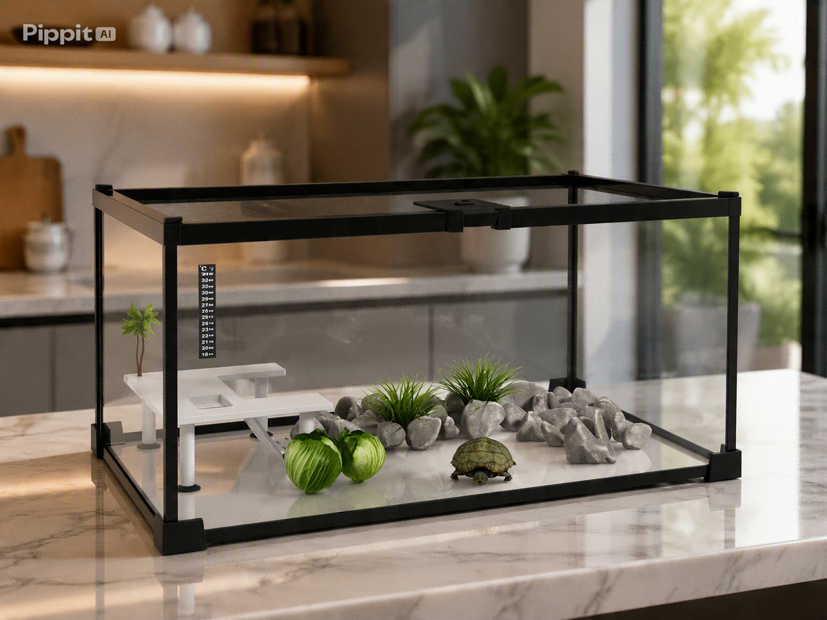 Terrarium en Verre Trempé Multi-Habitat avec Thermomètre – 50x30x25 cm
