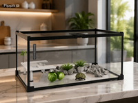 Terrarium en Verre Trempé Multi-Habitat avec Thermomètre – 50x30x25 cm