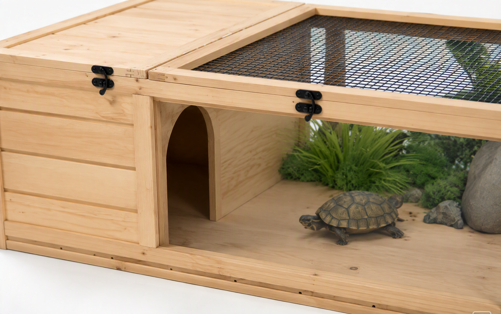 Maison Tortue Bois 91x60,5cm Panneaux Amovibles | Terraliah