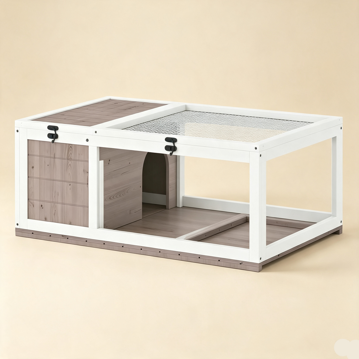 Maison Tortue Gris et Blanc 91x60,5cm en Bois