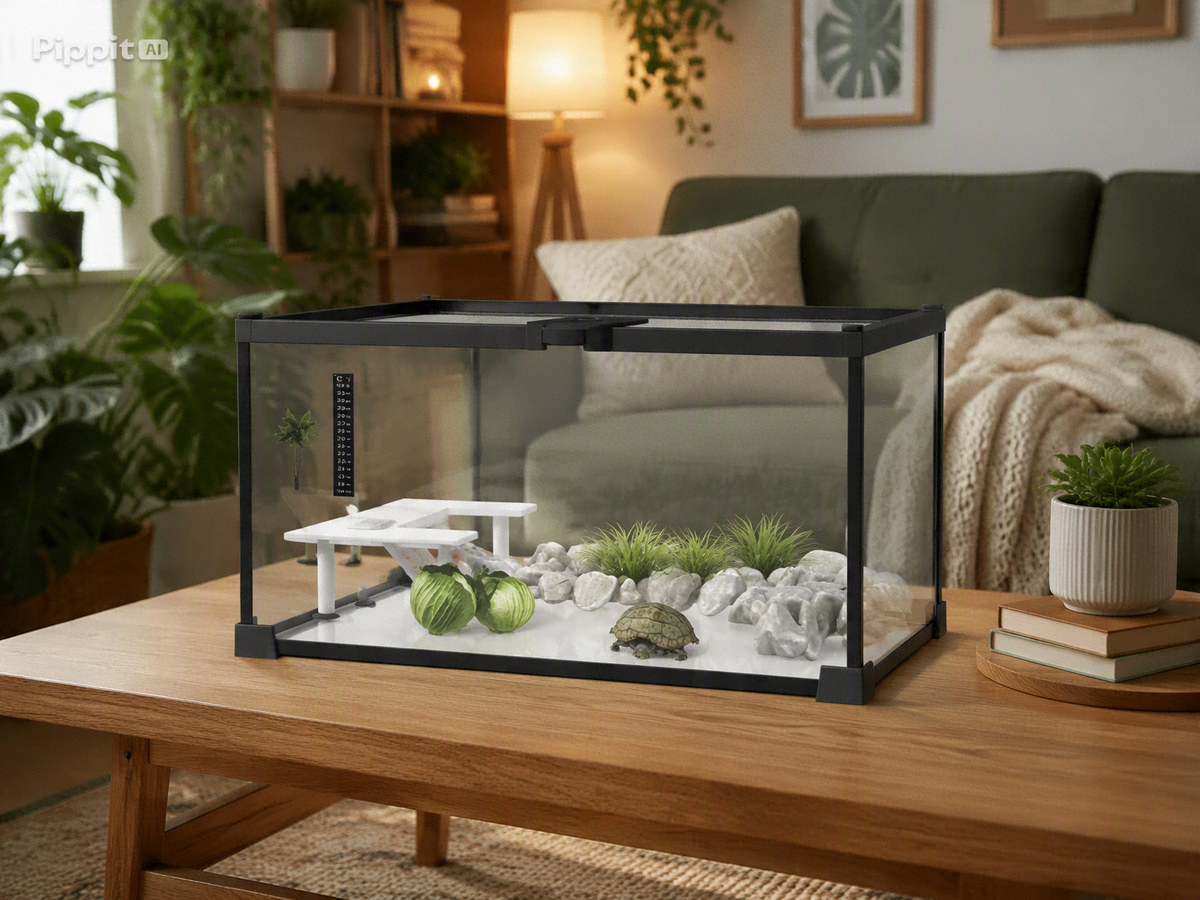 Terrarium en Verre Trempé Multi-Habitat avec Thermomètre – 50x30x25 cm