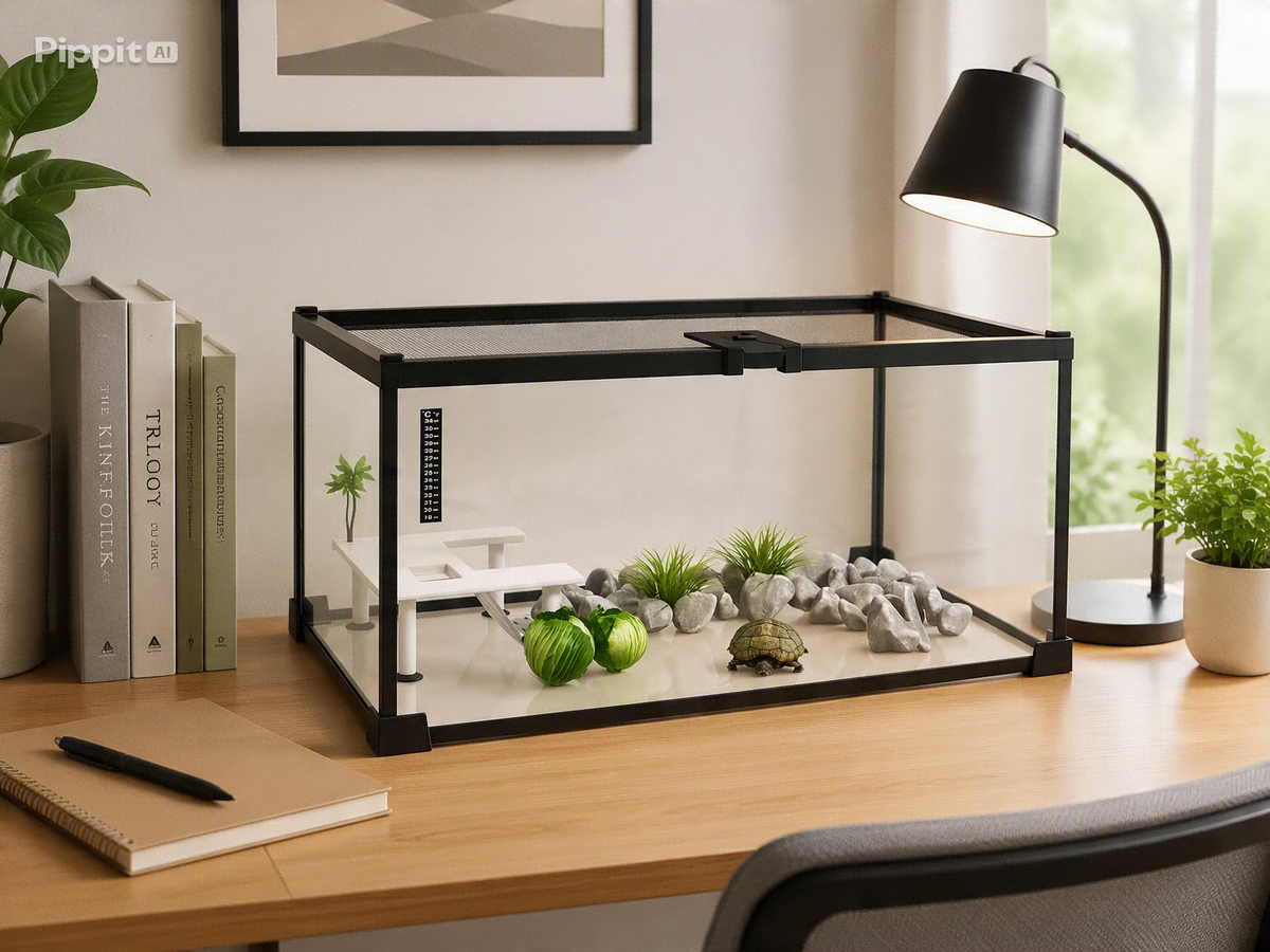 Terrarium en Verre Trempé Multi-Habitat avec Thermomètre – 50x30x25 cm