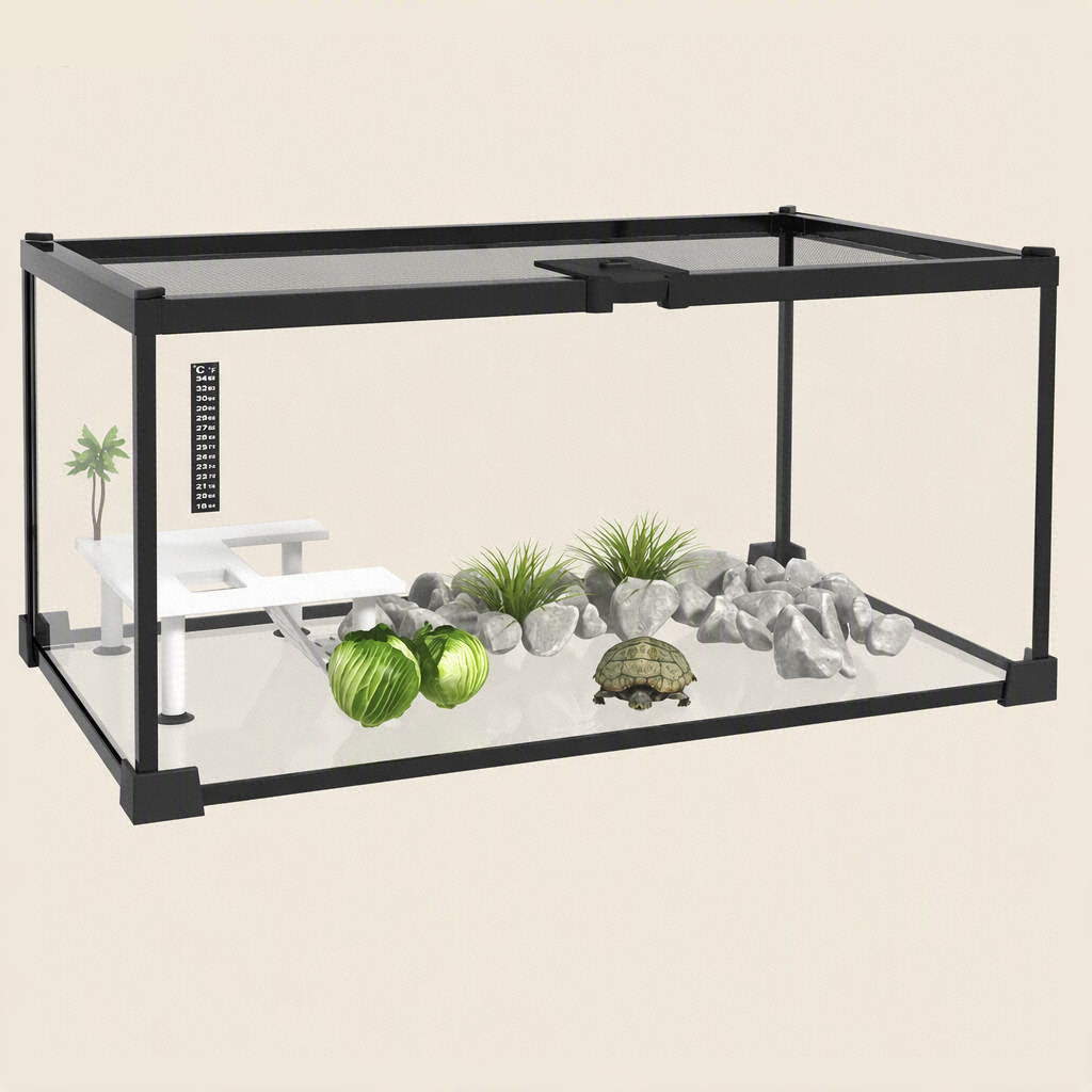Terrarium en Verre Trempé Multi-Habitat avec Thermomètre – 50x30x25 cm