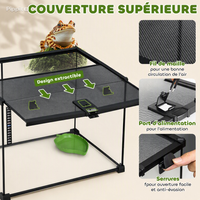 Terrarium en Verre Trempé Multi-Habitat avec Thermomètre – 50x30x35 cm