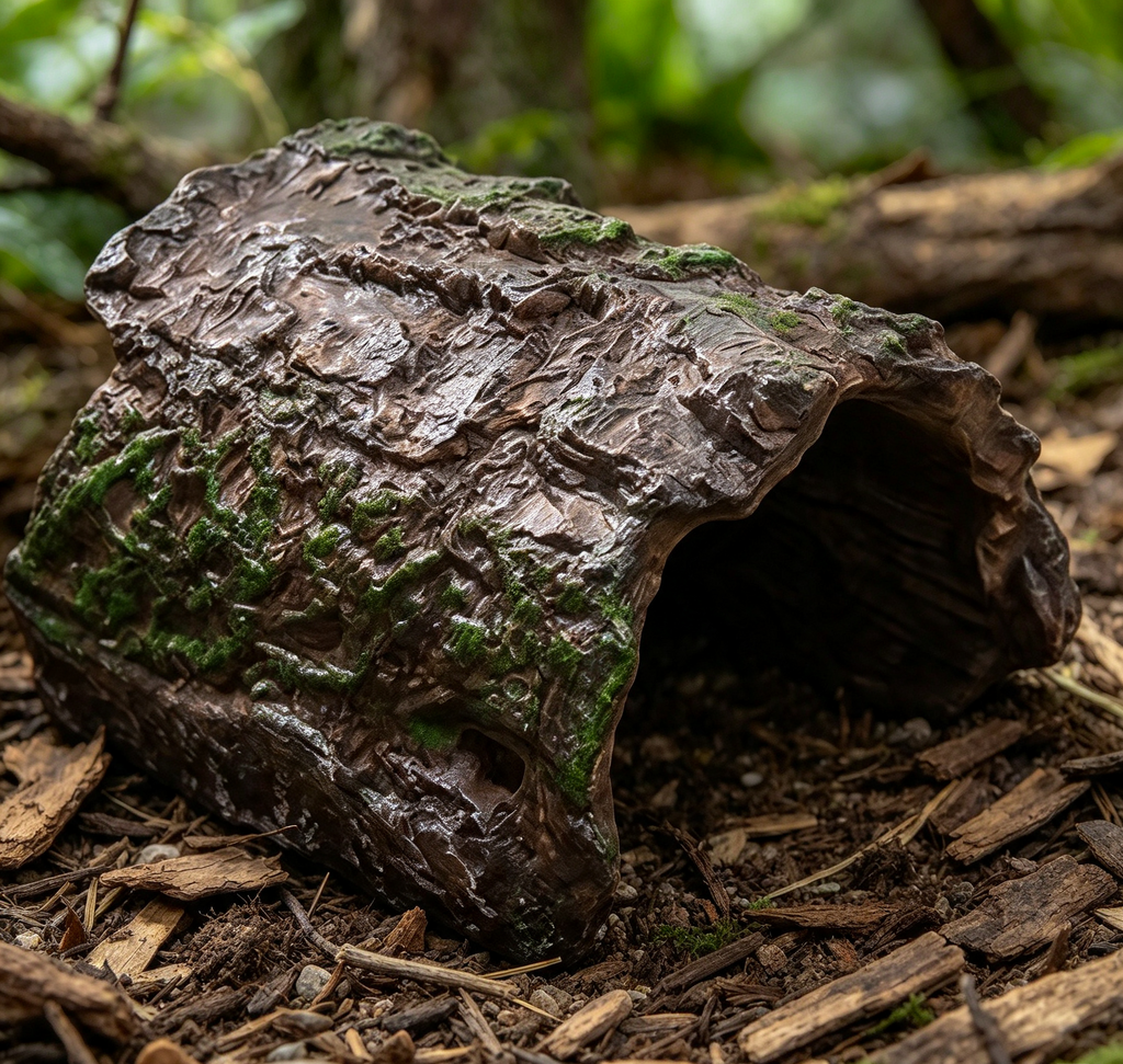 Tronc Creux Reptile en Résine 9x7,7x6 cm