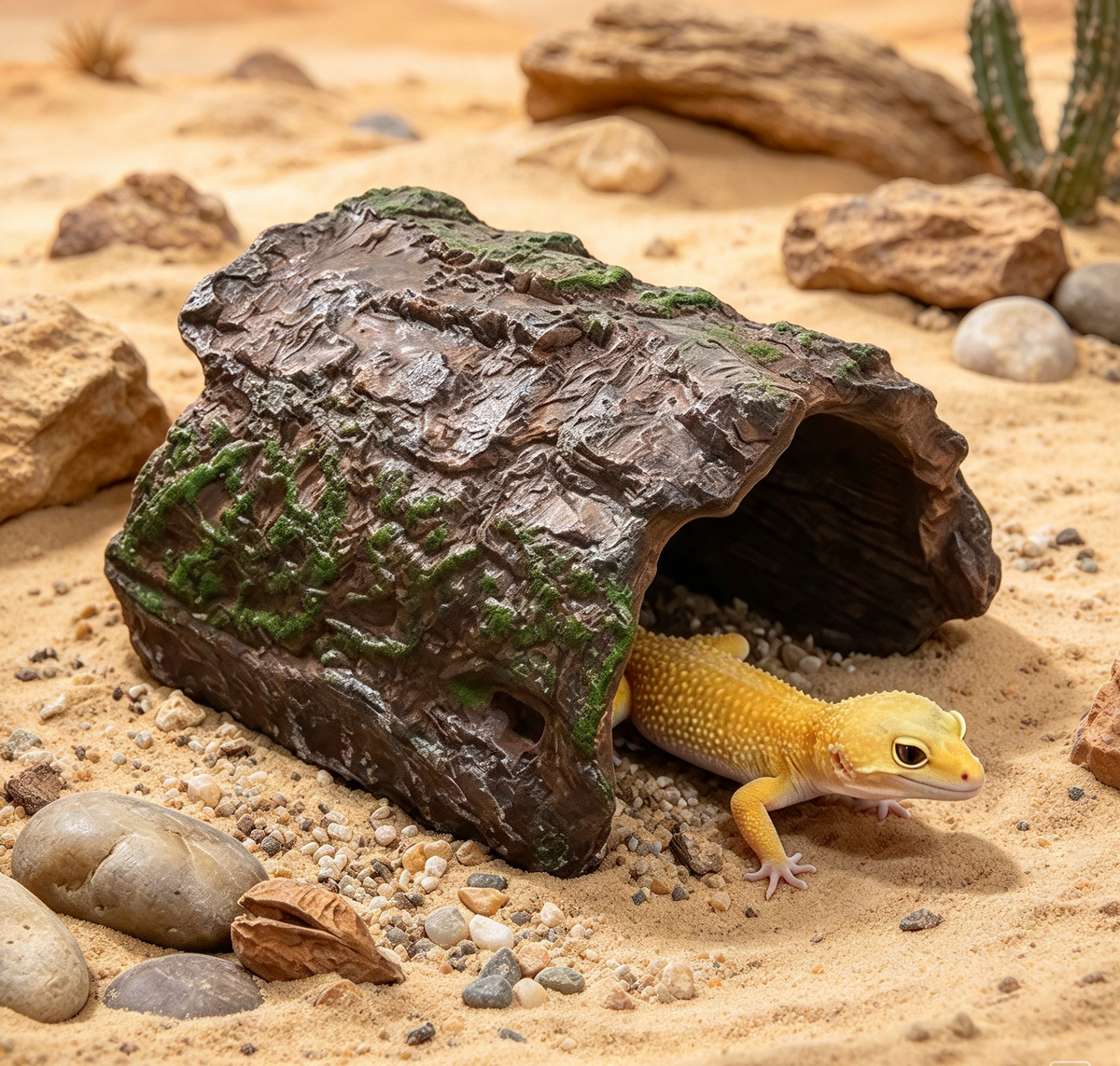 Tronc Creux Reptile en Résine 9x7,7x6 cm
