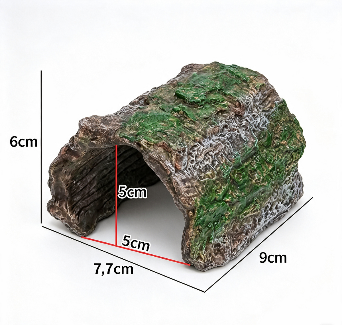 Tronc Creux Reptile en Résine 9x7,7x6 cm