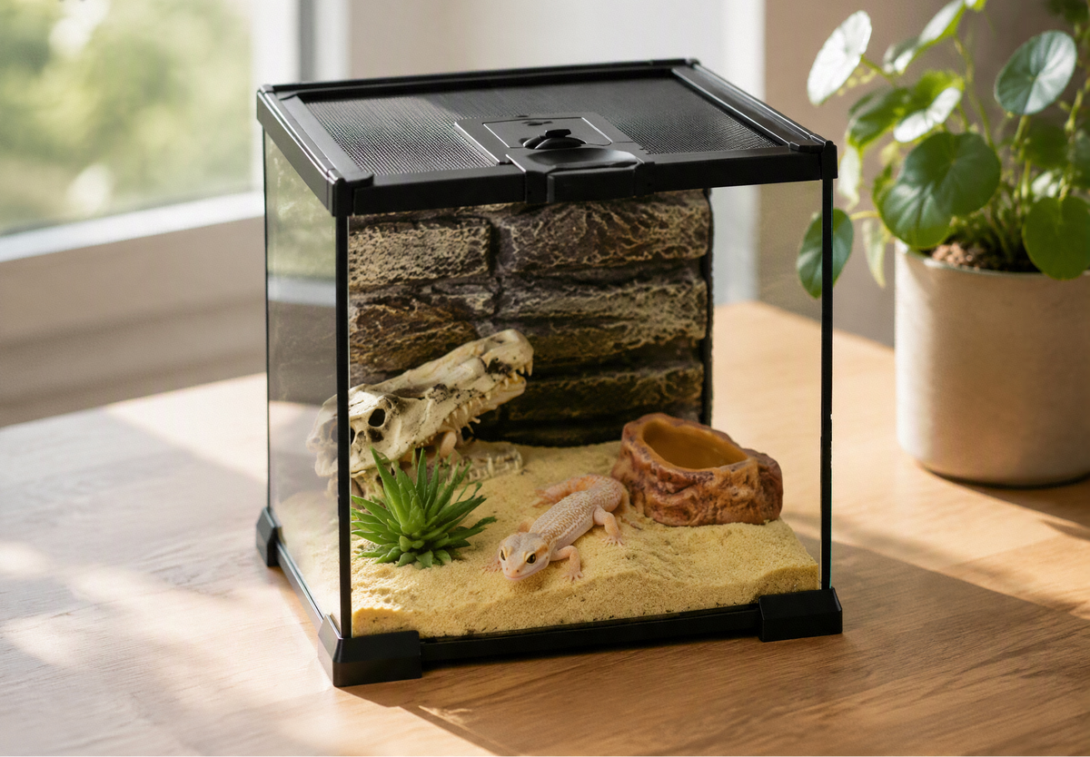 Petit Terrarium Verre 20x20x30 cm, Magnétique