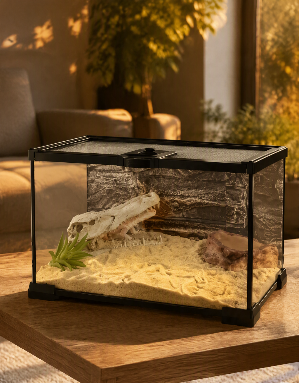 Terrarium Verre Bas 30x20x20 cm, Magnétique