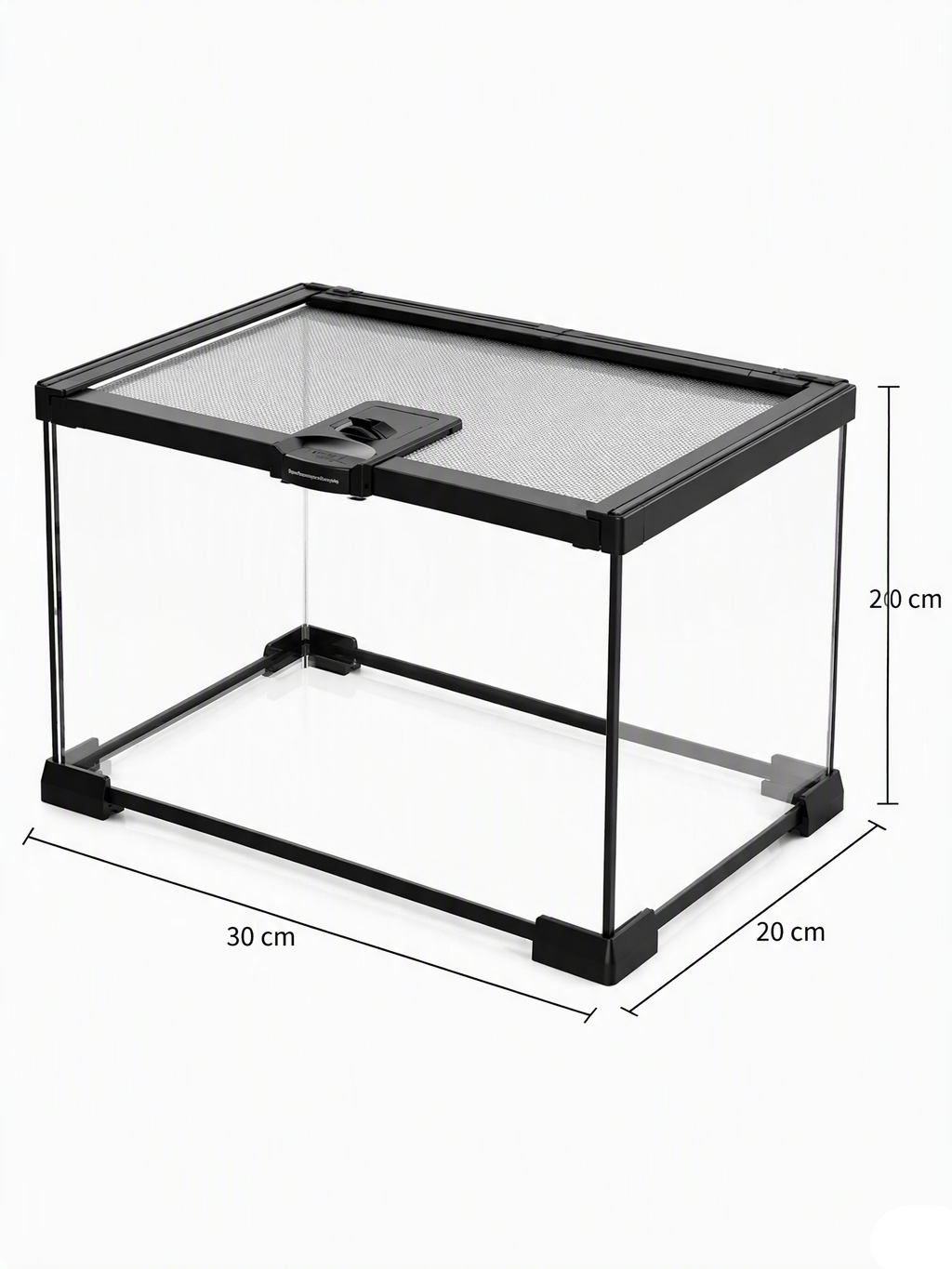 Terrarium Verre Bas 30x20x20 cm, Magnétique