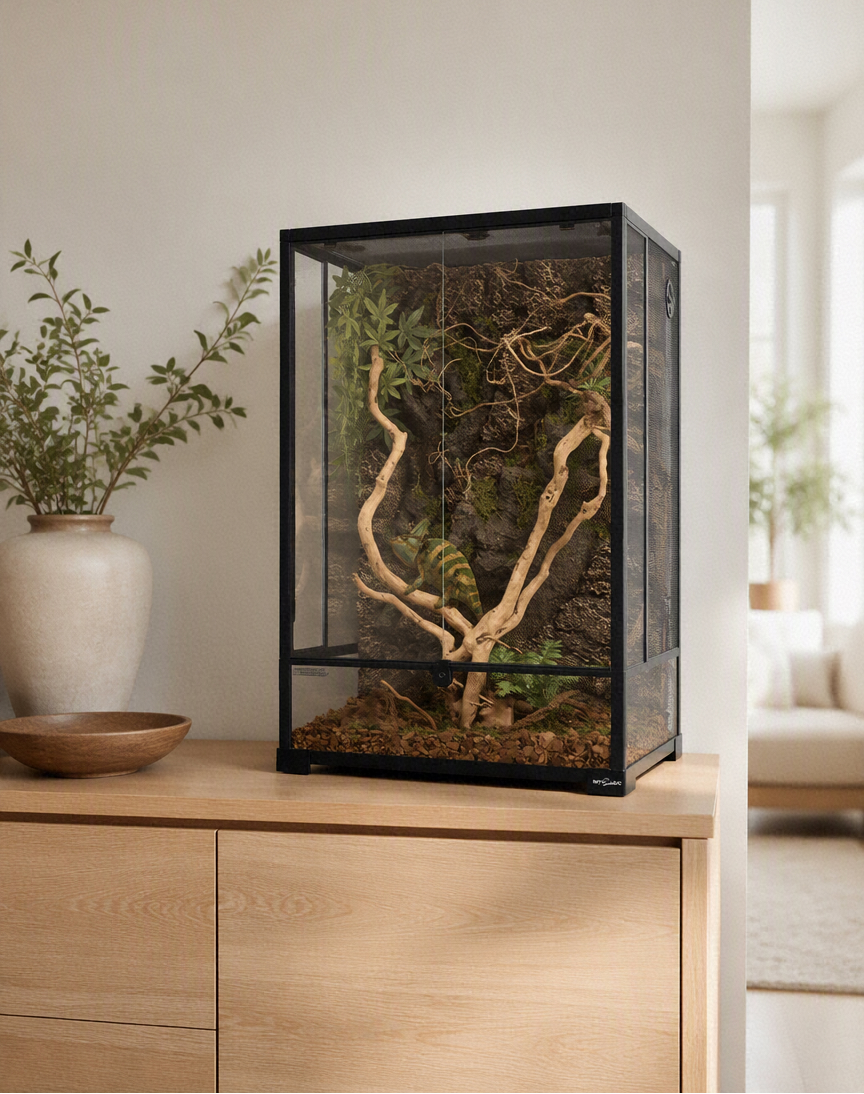 Terrarium Caméléon 60x45x90 cm Vertical en Verre