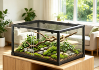 Terrarium Verre 60x45x32 cm Double Verrouillage