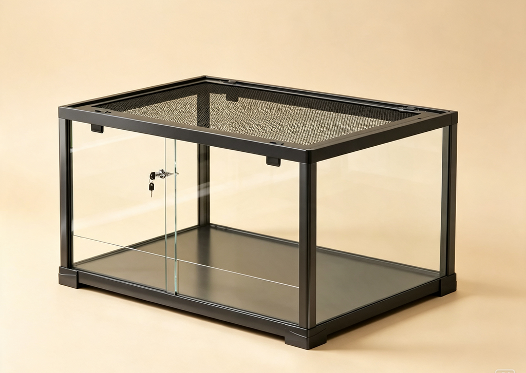 Terrarium Verre 60x45x32 cm Double Verrouillage