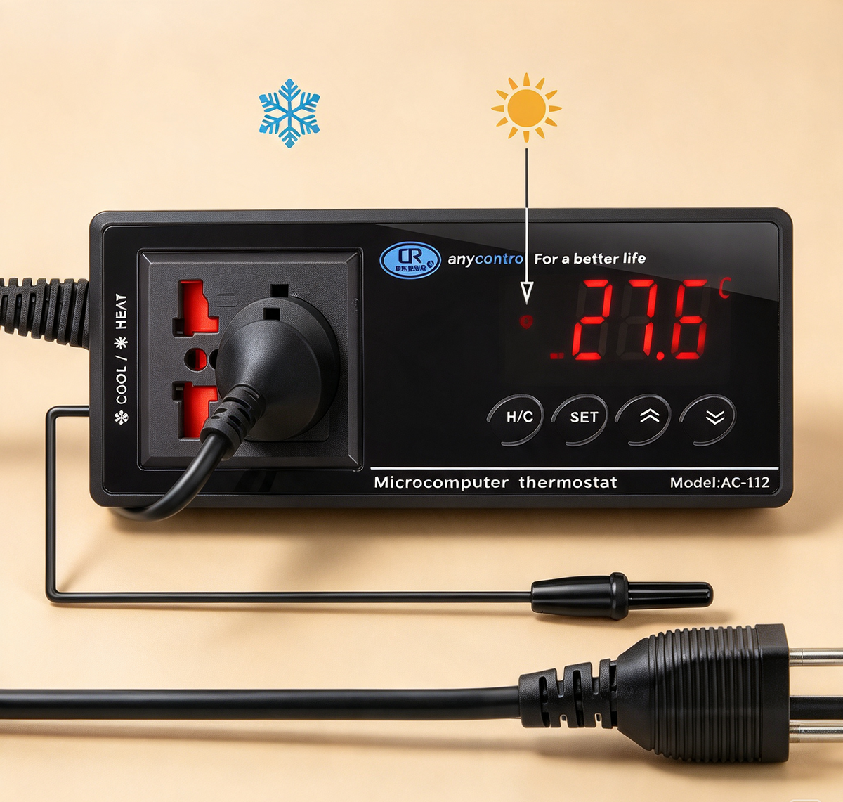 Thermostat Terrarium Numérique 16-40°C, Sonde NTC | Terraliah
