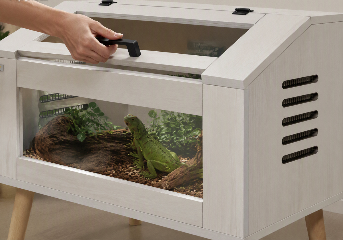 Terrarium Reptile sur Pieds 80x50x60 cm, 111L