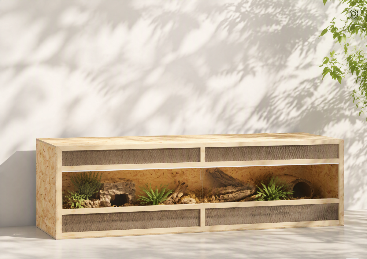Terrarium Bois 120 cm Porte Vitrée Ventilée