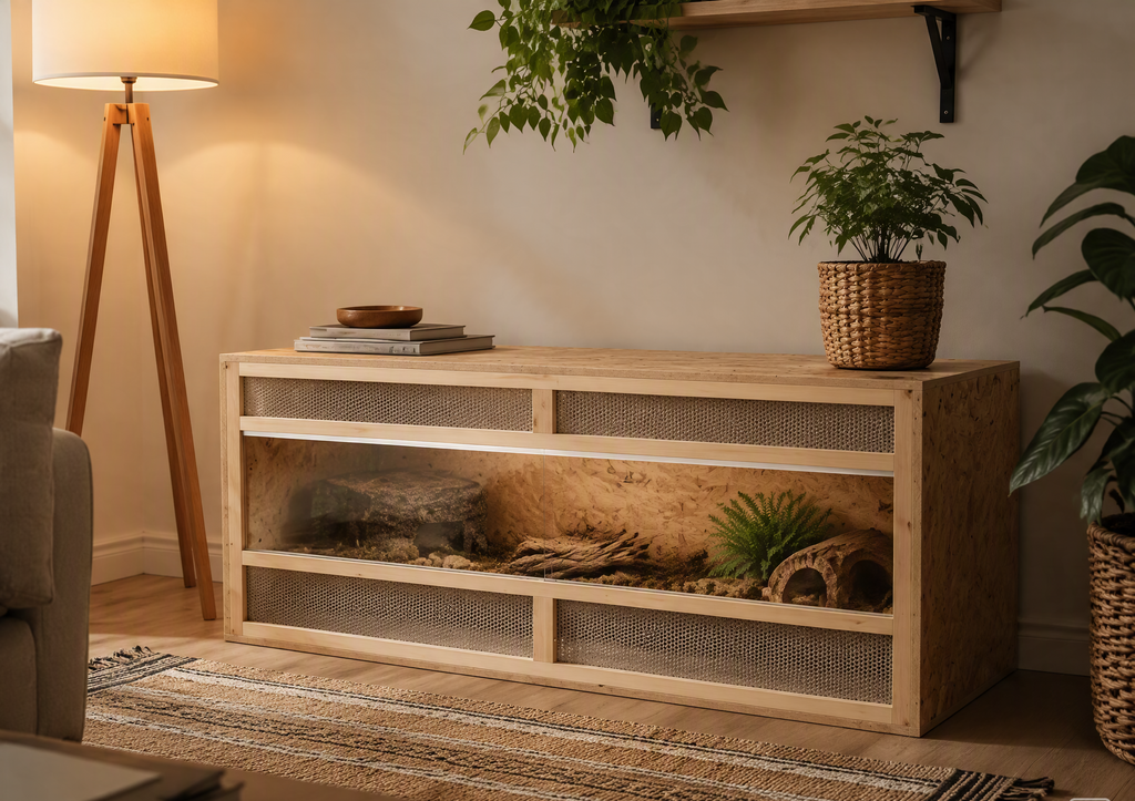 Terrarium Bois 120 cm Porte Vitrée Ventilée