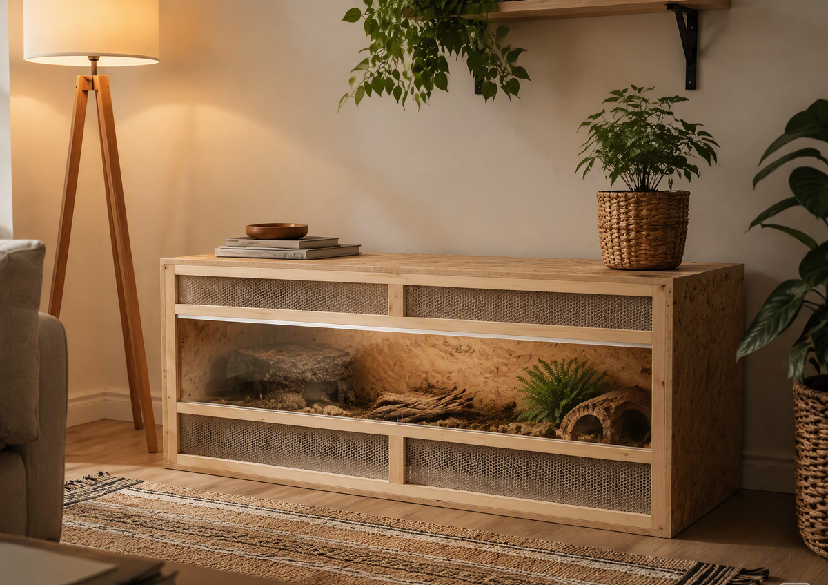 Terrarium Bois 120 cm Porte Vitrée Ventilée