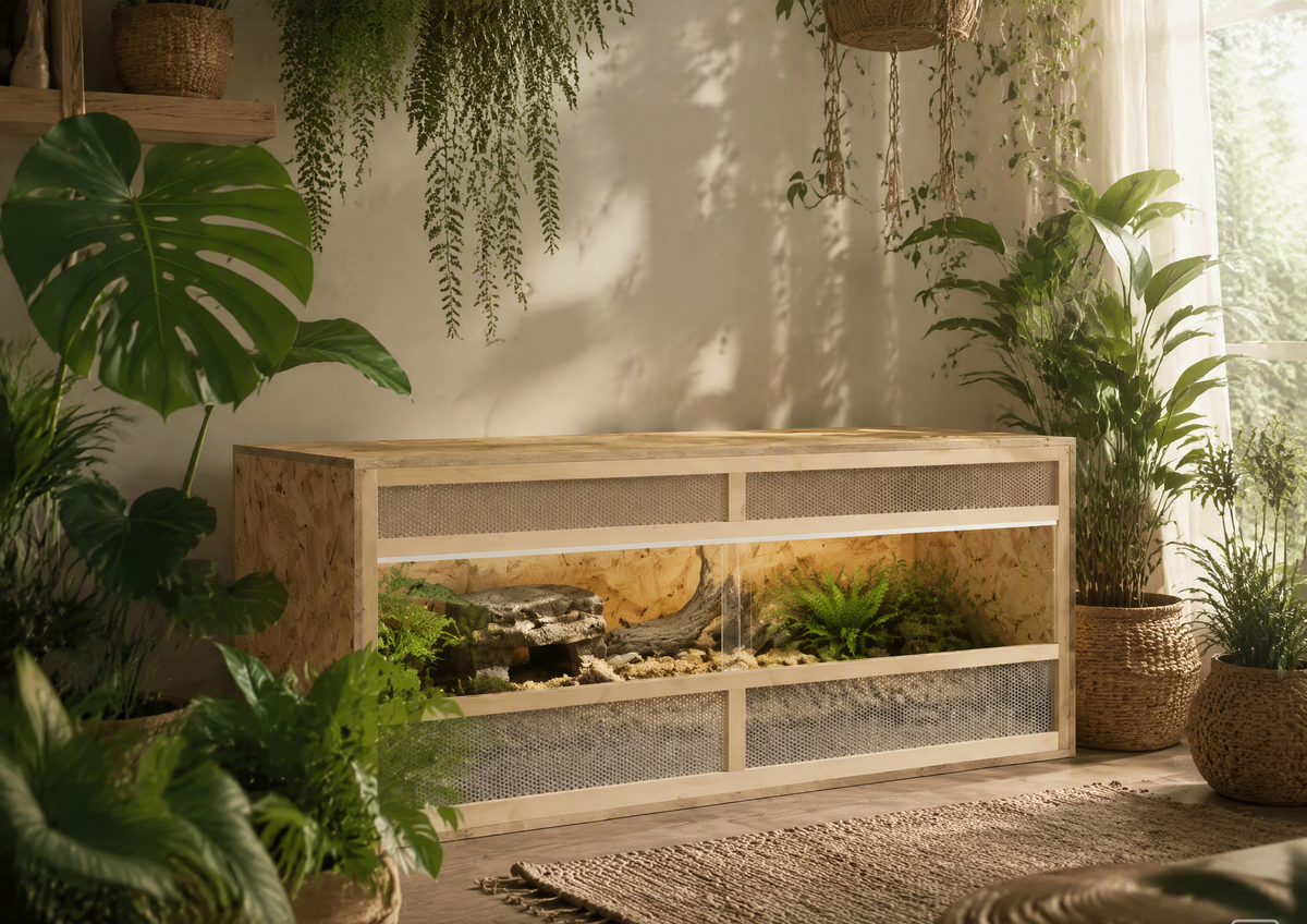 Terrarium Bois 120 cm Porte Vitrée Ventilée