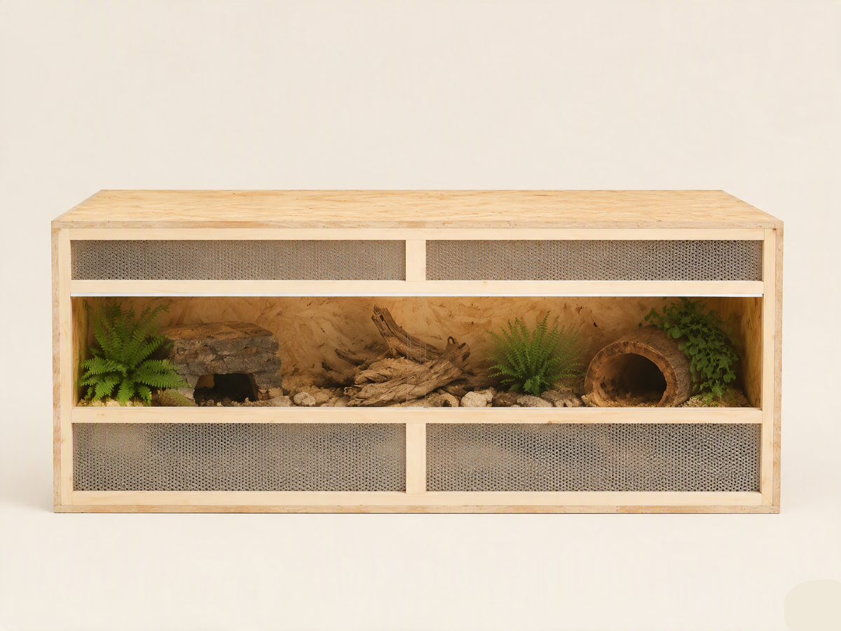 Terrarium Bois 120 cm Porte Vitrée Ventilée