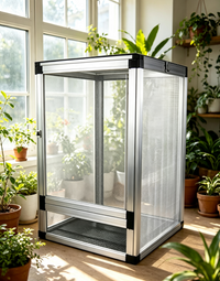 Terrarium Caméléon Argenté Aluminium 43x43x66 cm | Terraliah