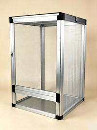 Terrarium Caméléon Argenté Aluminium 43x43x66 cm | Terraliah
